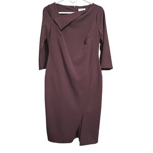 Calvin Klein Long Sleeve Plum Dress